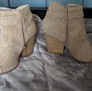 Open toe ankle boots